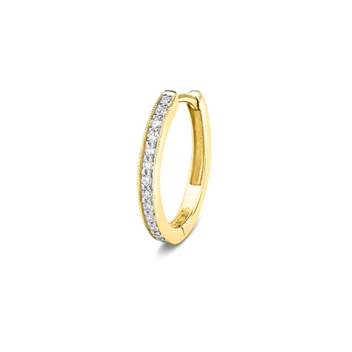 Pave Setting Round Yellow Gold Solace Diamond Earrings