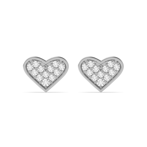 Pave Setting Round Unity Stud Diamond Earrings