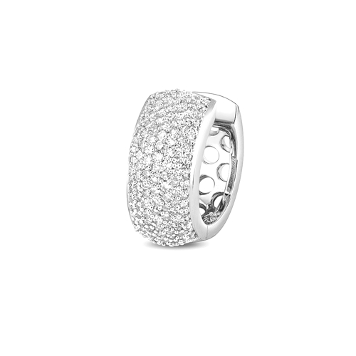Pave Setting Round White Gold Aurora Diamond Earrings