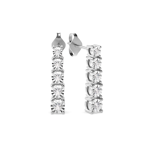 4 Prong Round Stellar Diamond Earrings