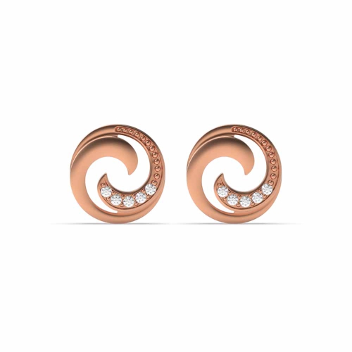 4 Prong Round Rose Gold Aurora Diamond Earrings