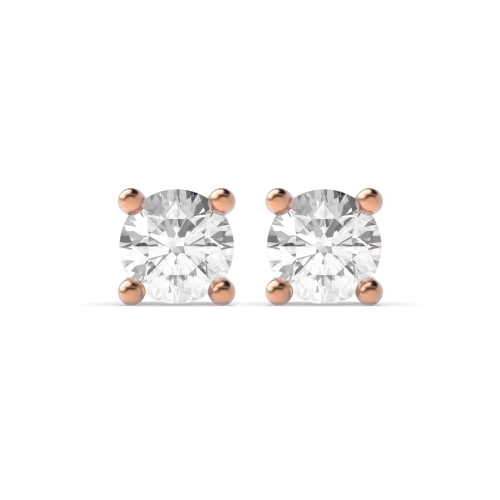 4 Prong Rose Gold Stud Earrings