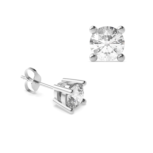 4 Prong Round claw Stud Diamond Earrings