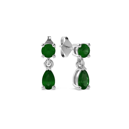 4 Prong Round/Pear Prongfull Diamond Earrings