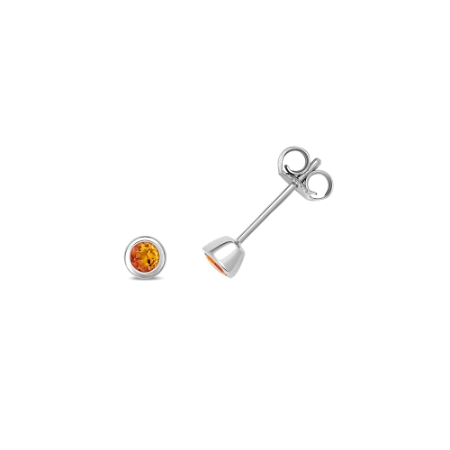 Bezel Setting Round Illume Citrine Diamond Earrings