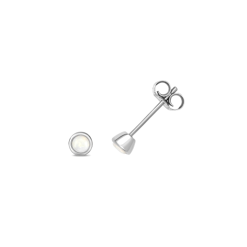 Bezel Setting Round Illume Opal Diamond Earrings