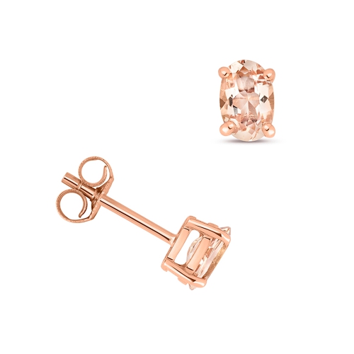 4 Prong Oval Rose Gold Brilliance Lab Grown Diamond Earrings