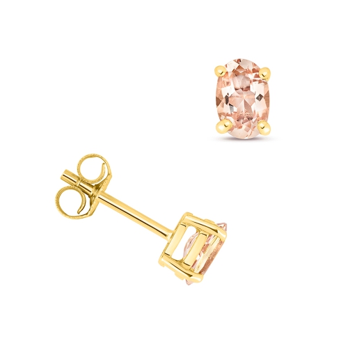 4 Prong Oval Yellow Gold Brilliance Lab Grown Diamond Earrings