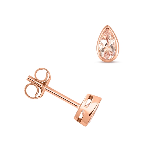 Prong Pear Rose Gold Lustre Lab Grown Diamond Earrings