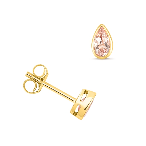 Prong Pear Yellow Gold Lustre Lab Grown Diamond Earrings