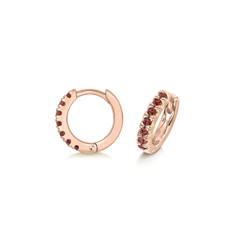 4 Prong Round Rose Gold Classic hoop Diamond Earrings
