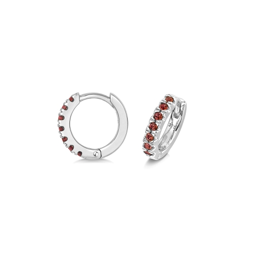 4 Prong Round White Gold Classic hoop Diamond Earrings