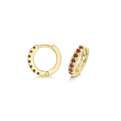 4 Prong Round Yellow Gold Classic hoop Diamond Earrings