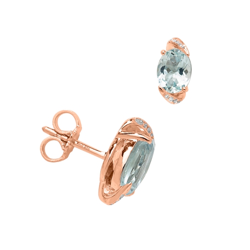4 Prong Oval Rose Gold Stunning unique Lab Grown Diamond Earrings