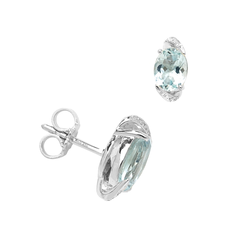 4 Prong Oval White Gold Stunning unique Lab Grown Diamond Earrings