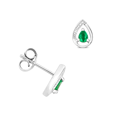 3 Prong Pear Gemstone Diamond Earrings