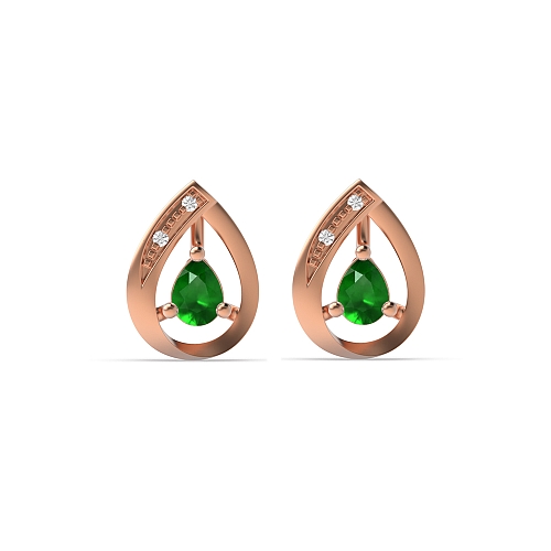 Prong Pear Rose Gold Dazzling stud Diamond Earrings