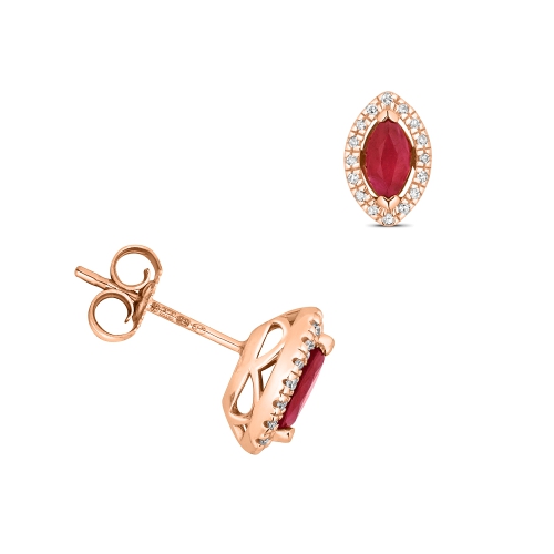 4 Prong Marquise Rose Gold Bold and beautiful Diamond Earrings