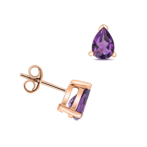 Prong Pear Rose Gold 5X3mm Claws basket set Diamond Earrings
