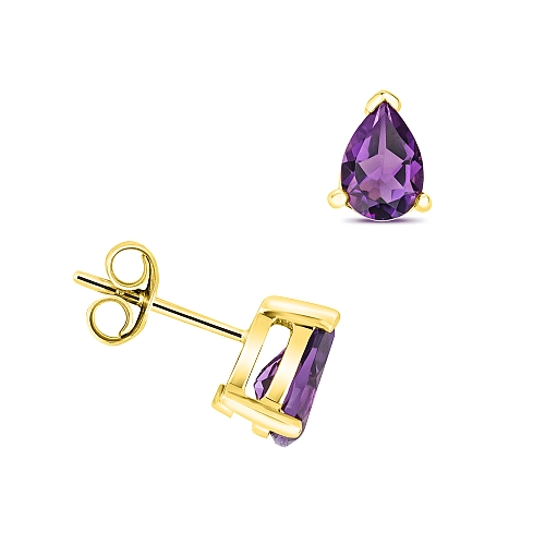 Prong Pear Yellow Gold 5X3mm Claws basket set Diamond Earrings