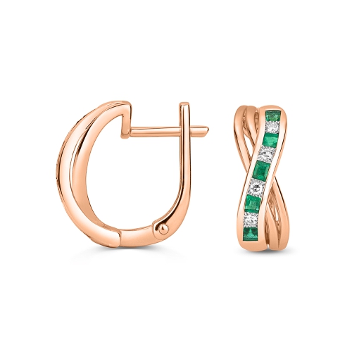 Channel Setting Princess Rose Gold Verdant-Glimmer Diamond Earrings