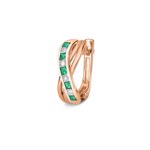 Channel Setting Princess Rose Gold Verdant-Glimmer Diamond Earrings