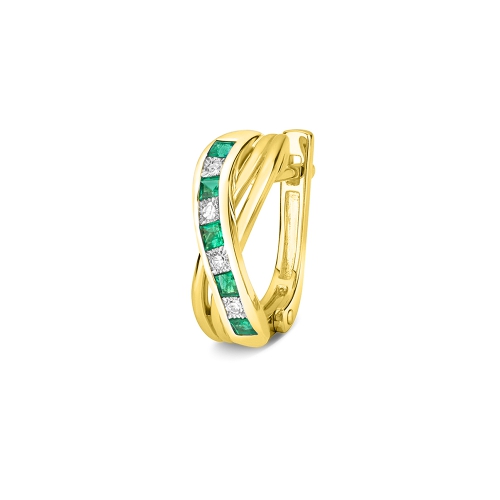 Channel Setting Princess Yellow Gold Verdant-Glimmer Diamond Earrings