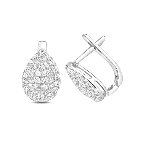 4 Prong Round Iron Lab Grown Diamond Earrings