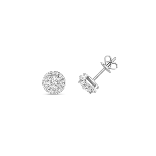 4 Prong Round Cluster Diamond Earrings