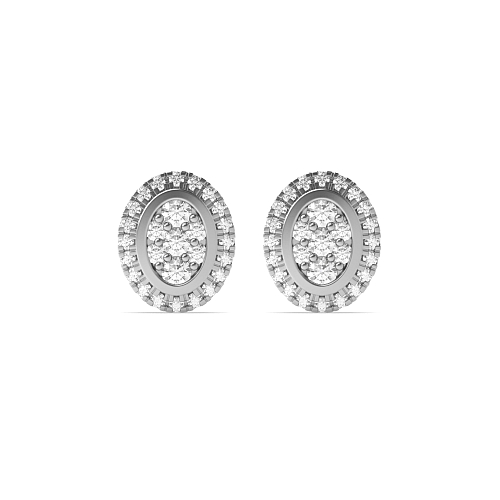 Bezel Setting Round Glint Lab Grown Diamond Earrings