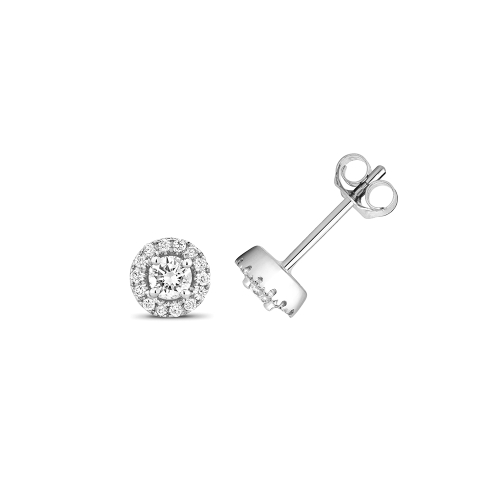 Purchase Round Shape Lab Grown Diamond Cluster Earring - Abelini