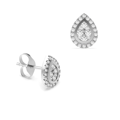 Bezel Setting Round Twilight Lab Grown Diamond Earrings