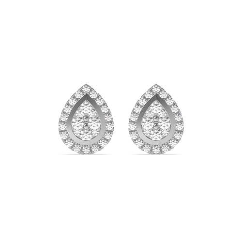 Bezel Setting Round Twilight Lab Grown Diamond Earrings