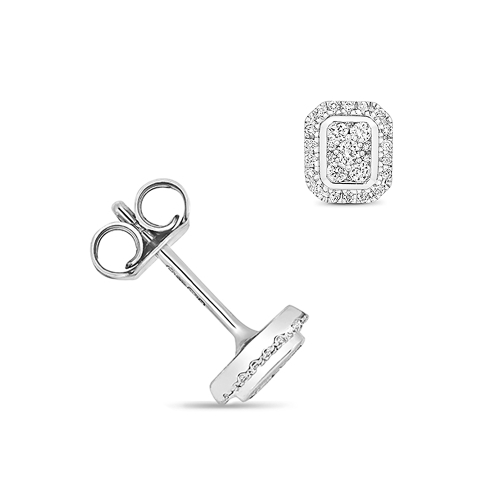6 Prong Round White Gold Radiance Diamond Earrings