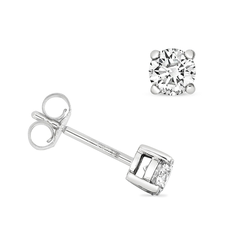 4 Prong Round Brilliance Stud Diamond Earrings