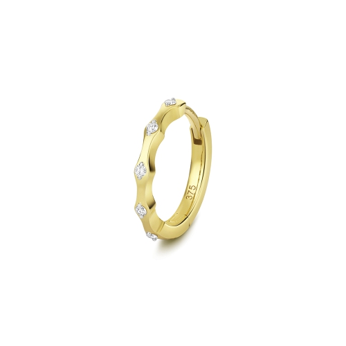 3 Prong Round Yellow Gold Lustre Diamond Earrings