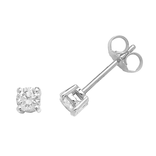 4 Prong Round Flash Stud Diamond Earrings