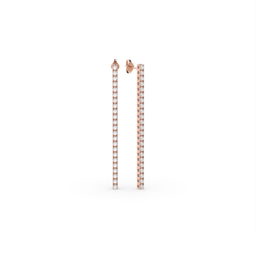4 Prong Round Rose Gold Dainty Diamond Earrings