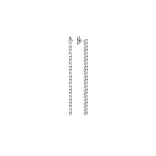4 Prong Round White Gold Dainty Diamond Earrings