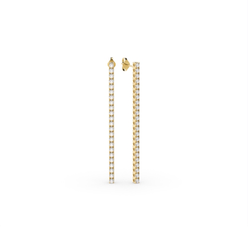 4 Prong Round Yellow Gold Dainty Diamond Earrings