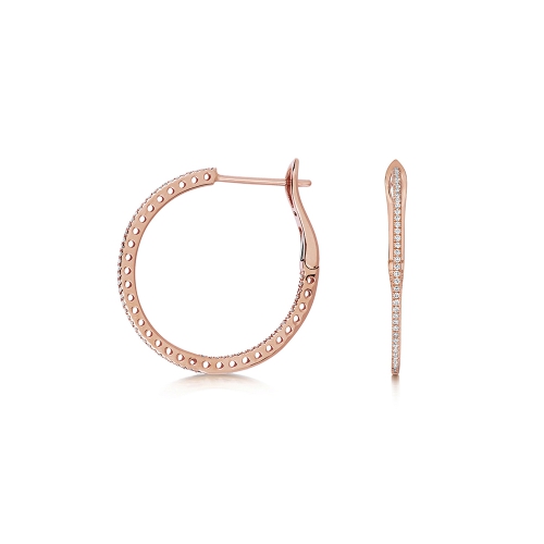 4 Prong Round Rose Gold Radiance Diamond Earrings