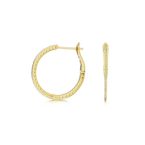4 Prong Round Yellow Gold Radiance Diamond Earrings