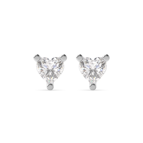 Prong Heart Luminous Stud Diamond Earrings