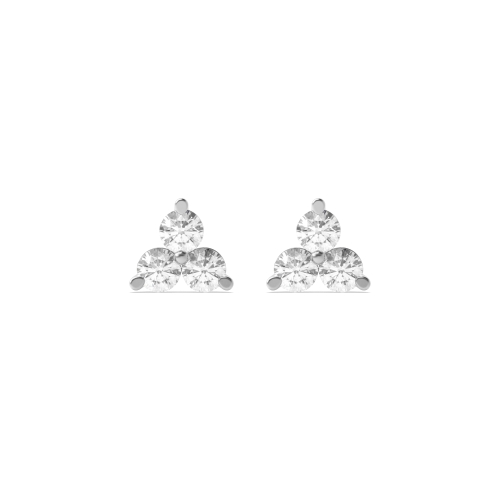 3 Prong Round Shimmer Lab Grown Diamond Earrings