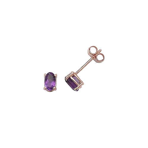 4 Prong Oval Rose Gold Illume Diamond Earrings