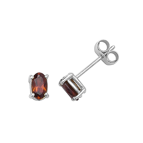 4 Prong Oval Illume Garnet Diamond Earrings