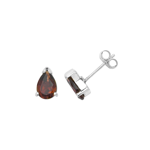 Prong Pear Celestialaura Garnet Diamond Earrings