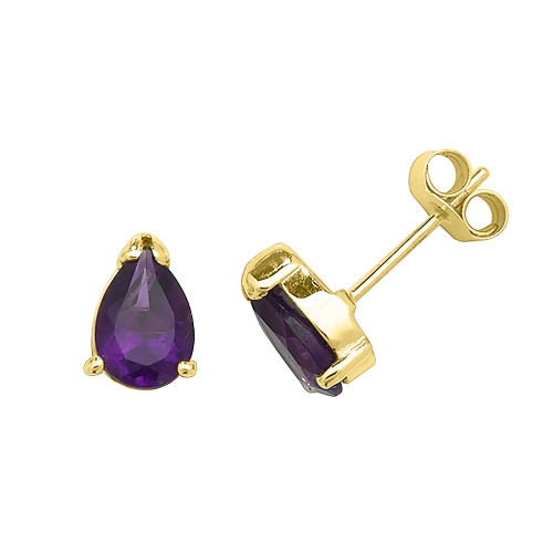 Prong Pear Yellow Gold Celestialaura Diamond Earrings