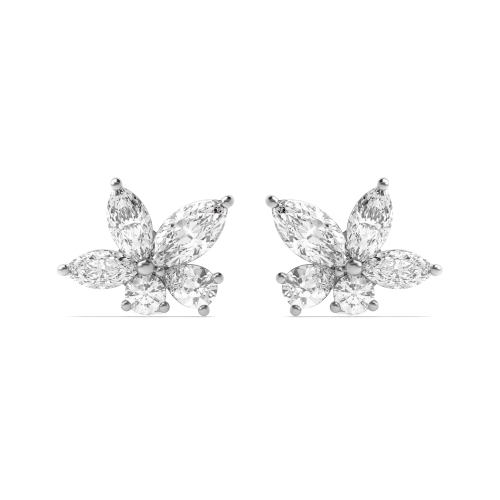 Pave Setting Marquise/Round Designer Earrings