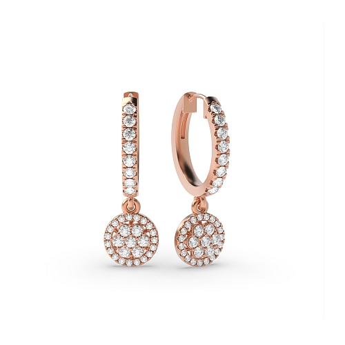 4 Prong Round Rose Gold Glisten Diamond Earrings